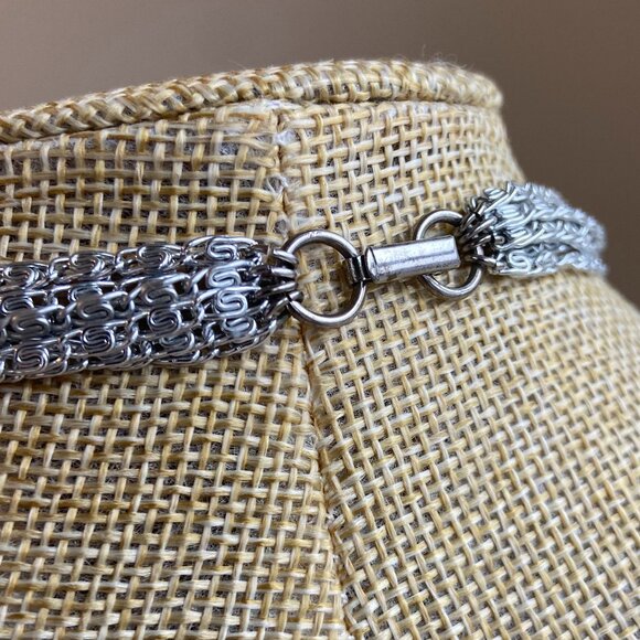 Lightweight Multi-Strand Silver Necklace and Matching Pierced Dangle Earrings - Picture 6 of 10